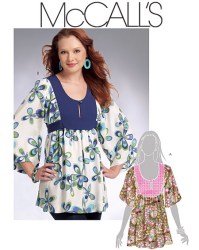 5808 KIMONO YOKE TIED TUNIC TOPS SLV LENGTHS PATTERN 14-20